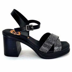 Porronet Porronet Fi 2973 Cuir Noir Strass Noir Sandales