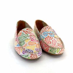 Ivoire0209b Ivoire 10322 Anilina Cuir Beige Multicolore Mocassins