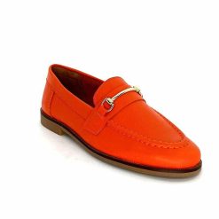 Ivoire0209b Ivoire 12646 Cuir Orange Mocassins