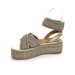 Ivoire0467a Fiorina S213 Flo 699 Raffia Dore Strass Plateformes