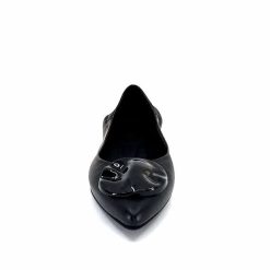 398-ivoire Ivoire M24055 Zb Cuir Noir Ballerines