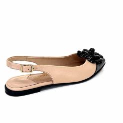 398-ivoire Ivoire M23099 Cuir Beige Noir Ballerines