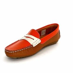 Ivoire0209b Ivoire 10322 Sauvage Cuir Orange Marron Beige Mocassins