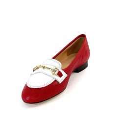 Ivoire0200 Ivoire 8002 For Cuir Rouge Blanc Ballerines