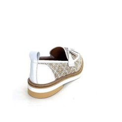 Philippe Morvan Philippe Morvan 6120 Cuir Blanc Raffia Blanc Beige Mocassins