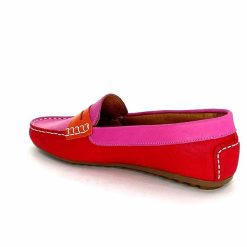 Ivoire0209b Ivoire 10322 Sauvage Cuir Rose Rouge Orange Mocassins