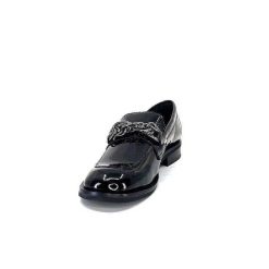 Ivoire0236a Ivoire 77502 Falconi Cuir Vernis Noir Mocassins