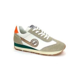 No Name No Name City Run Jogger W Daim Beige Orange Textile Blanc Baskets