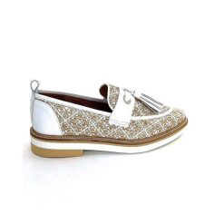 Philippe Morvan Philippe Morvan 6120 Cuir Blanc Raffia Blanc Beige Mocassins