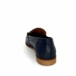 Ivoire0209b Ivoire 12779 Cuir Bleu Marine Mocassins