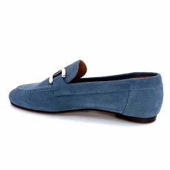 Ivoire0209b Ivoire 12807 Daim Bleu Jeans Mocassins