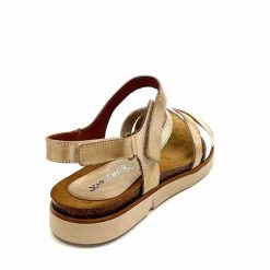 Ivoire0576a Xapatan 1633 Cuir Beige Blanc Or Plateformes