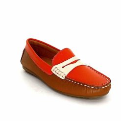 Ivoire0209b Ivoire 10322 Sauvage Cuir Orange Marron Beige Mocassins