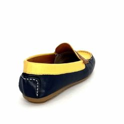 Ivoire0209b Ivoire 10322 Sauvage Cuir Bleu Marine Jaune Marron Mocassins