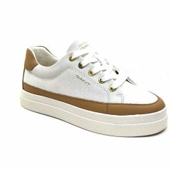 Gant Gant Avona Sneaker Textile Off White Cuir Marron Baskets