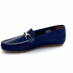 Ivoire0209b Ivoire 12052 Cuir Bleu Mocassins