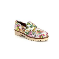 Ivoire0036a Ivoire Cv5608 Cuir Imprime Multicolore Mocassins