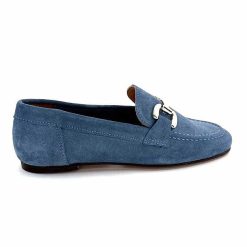 Ivoire0209b Ivoire 12807 Daim Bleu Jeans Mocassins