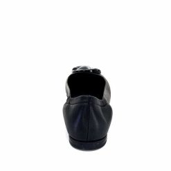 398-ivoire Ivoire M24055 Zb Cuir Noir Ballerines