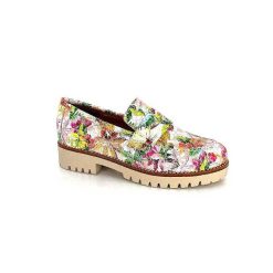 Ivoire0036a Ivoire Cv5608 Cuir Imprime Multicolore Mocassins