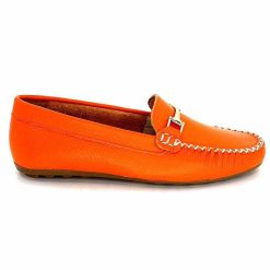 Ivoire0209b Ivoire 12052 Cuir Orange Mocassins