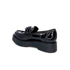 Ivoire0130a Ivoire 1M4158 Cuir Vernis Noir Mocassins