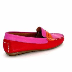 Ivoire0209b Ivoire 10322 Sauvage Cuir Rose Rouge Orange Mocassins