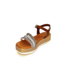 oh my sandals - innova footwear Ivoire 5434 Cuir Marron Strass Beige Plateformes