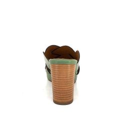 Ivoire0399a Ivoire 6080 Cuir Vert Olive Mules