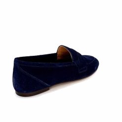 Ivoire0209b Ivoire 10648 Daim Bleu Marine Mocassins