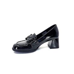 Ivoire0130a Ivoire 204823 Cuir Vernis Noir Mocassins