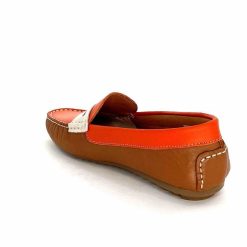 Ivoire0209b Ivoire 10322 Sauvage Cuir Orange Marron Beige Mocassins