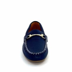 Ivoire0209b Ivoire 12052 Cuir Bleu Mocassins