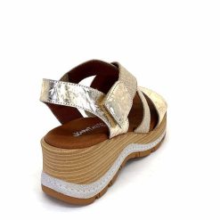 Ivoire0576a Xapatan 1990 Cuir Beige Dore Plateformes