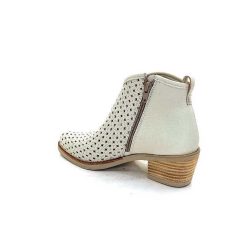 MKD Mkd Ferial Cuir Creme Blanc Bottines Ete