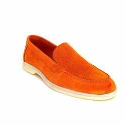 Ivoire0209b Ivoire 12851 Daim Orange Mocassins