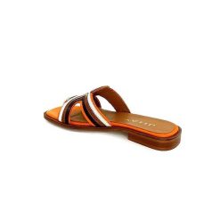 JHay Jhay 2305 Cuir Orange Marron Blanc Mules