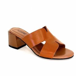 Ivoire0352 Ivoire F1555 Dario 3 Cuir Marron Cognac Mules