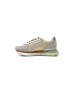 No Name No Name Mia Jogger Daim Textile Beige Pastel Vert Baskets