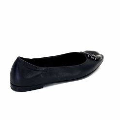 398-ivoire Ivoire M24055 Zb Cuir Noir Ballerines