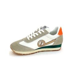 No Name No Name City Run Jogger W Daim Beige Orange Textile Blanc Baskets