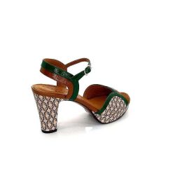 Chie Mihara Chie Mihara Eny Cuir Vert Marron Beige Sandales