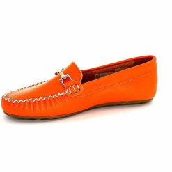 Ivoire0209b Ivoire 12052 Cuir Orange Mocassins