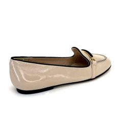 Ivoire0532 Ivoire G771-21 Cuir Vernis Creme Noir Ballerines