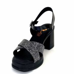 Porronet Porronet Fi 2973 Cuir Noir Strass Noir Sandales