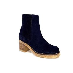 Ivoire0036a Ivoire Cv6104 Daim Bleu Marine Bottines