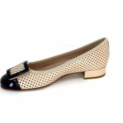 Ivoire0532 Ivoire L1133 For Cuir Vernis Beige Noir Ballerines