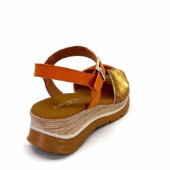 Paula Urban Paula Urban 24611 Cuir Orange Blanc Plateformes