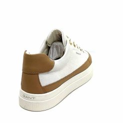 Gant Gant Avona Sneaker Textile Off White Cuir Marron Baskets