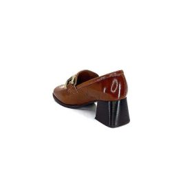 We Do Ivoire 11301A Cuir Vernis Marron Mocassins